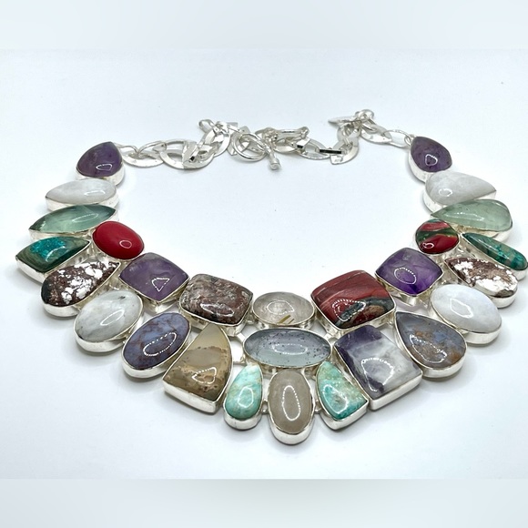 Muti-Gemstone Statement Necklace - Picture 5 of 15